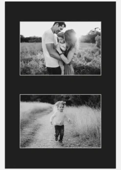 Passepartout Svart 40x60 cm - Collage 2 Bilder (19x29 cm)