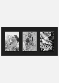 Passepartout Svart 25x50 cm - Collage 3 Bilder(12x17 cm)