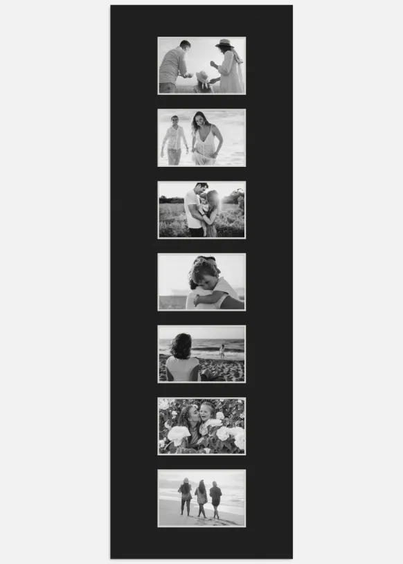 Passepartout Svart 30x91 cm - Collage 7 Bilder(9x14 cm)