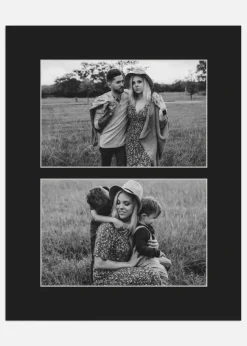 Passepartout Svart 20x25 cm - Collage 2 Bilder (9x14 cm)