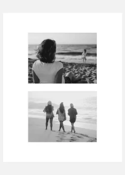 Passepartout Vit 40x50 cm - Collage 2 Bilder (17x23 cm)