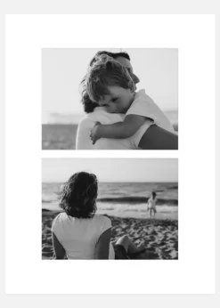 Passepartout Vit 60x80 cm - Collage 2 Bilder (29x39 cm)