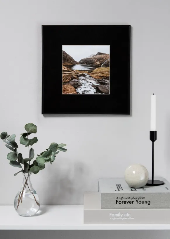 Passepartout XL Svart (Vit kärna) 40x40 cm (19x19)
