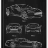 Patent Print - Aston Martin - Black Canvastavla (30x40 cm)