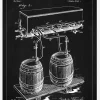 Patent Print - Beer Kegs - Black Canvastavla (30x40 cm)