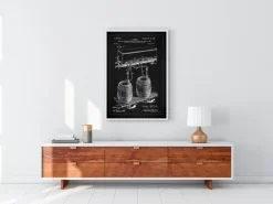 Patent Print - Beer Kegs - Black Poster (21x29.7 cm (A4))