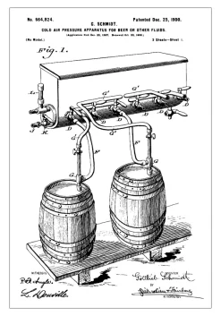 Patent Print - Beer Kegs - White Poster (21x29.7 cm (A4))