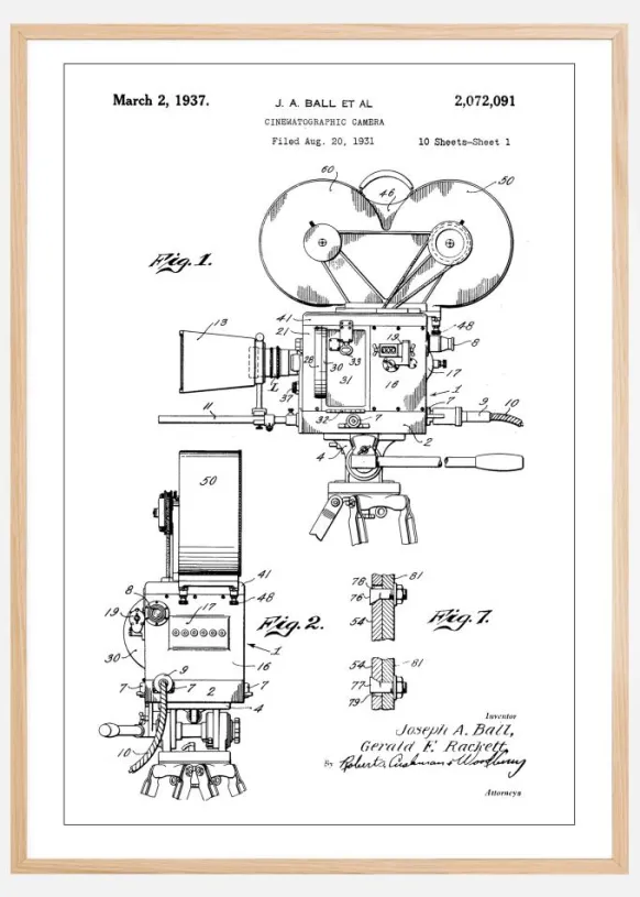 Patent Print - Cinematic Camera - White Poster (21x29.7 cm (A4))