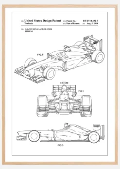 Patent Print - Formula 1 Racing Car - White Poster (21x29.7 cm (A4))