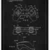 Patent Print - Game Controller II - Black Canvastavla (30x40 cm)