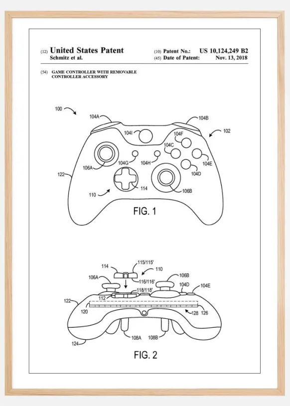 Patent Print - Game Controller III - White Poster (21x29.7 cm (A4))