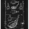 Patent Print - Golf Club - Black Canvastavla (30x40 cm)