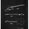 Patent Print - Guitar - Black Canvastavla (30x40 cm)