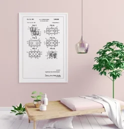Patent Print - Lego Block II - White Poster (21x29.7 cm (A4))