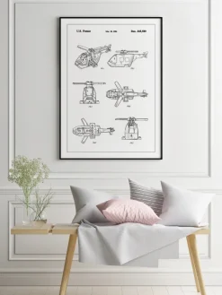 Patent Print - Lego Helicopter - White Poster (21x29.7 cm (A4))
