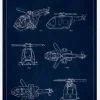 Patent Print - Lego Helicopter - Blue Canvastavla (30x40 cm)
