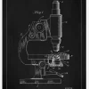 Patent Print - Microscope - Black Canvastavla (30x40 cm)