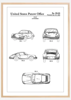 Patent Print - Porsche 911 Carrera - White Poster (21x29.7 cm (A4))