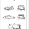 Patent Print - Porsche 911 Carrera - White Canvastavla (30x40 cm)