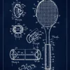 Patent Print - Tennis Racket - Blue Poster (21x29.7 cm (A4))
