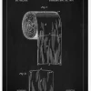 Patent Print - Toilet Paper Roll - Black Canvastavla (30x40 cm)