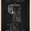 Patent Print - Toilet Paper Roll - Black Poster (21x29.7 cm (A4))