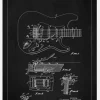 Patent Print - Tremolo Device - Black Canvastavla (30x40 cm)