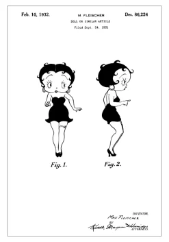 Patentritning - Betty Boop Poster (21x29.7 cm (A4))