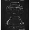 Patentritning - Cadillac II - Svart Canvastavla (30x40 cm)