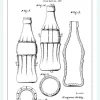 Patentritning - Coca Cola-flaska Canvastavla (30x40 cm)