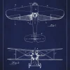 Patentritning - Flygplan - Blå Poster (21x29.7 cm (A4))