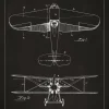 Patentritning - Flygplan - Svart Poster (21x29.7 cm (A4))