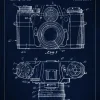 Patentritning - Kamera I - Blå Poster (21x29.7 cm (A4))