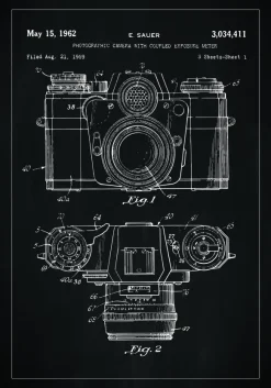 Patentritning - Kamera I - Svart Poster (21x29.7 cm (A4))