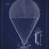 Patentritning - Luftskepp - Blå Poster (21x29.7 cm (A4))