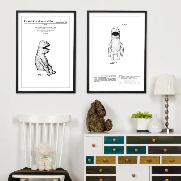 Patentritning - Mupparna - Kermit II Poster (21x29.7 cm (A4))