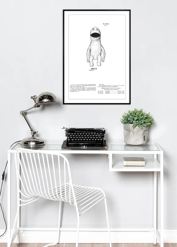 Patentritning - Mupparna - Kermit II Poster (21x29.7 cm (A4))