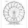 Patentritning - Pariserhjul - Vit Poster (21x29.7 cm (A4))