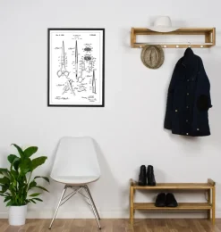Patentritning - Sax - Vit Poster (21x29.7 cm (A4))