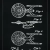 Patentritning - Star Trek - USS Enterprise - Svart Poster (21x29.7 cm (A4))