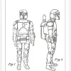 Patentritning - Star Wars - Boba Fett - Vit Canvastavla (30x40 cm)