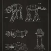 Patentritning - Star Wars - Walker - Svart Poster (21x29.7 cm (A4))