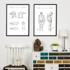 Patentritning - Star Wars - Walker - Vit Poster (21x29.7 cm (A4))