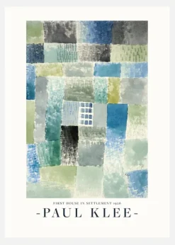 Paul Klee - First House In A Settlement 1926 Canvastavla (30x40 cm)