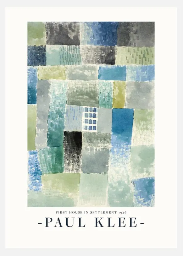 Paul Klee - First House In A Settlement 1926 Canvastavla (30x40 cm)