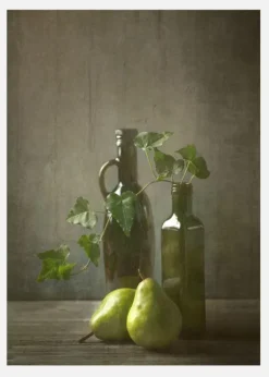 Pears And Bottles Canvastavla (30x40 cm)