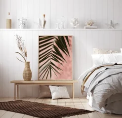 Pink pastell palm Poster (21x29.7 cm (A4))