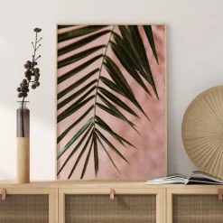 Pink pastell palm Poster (21x29.7 cm (A4))