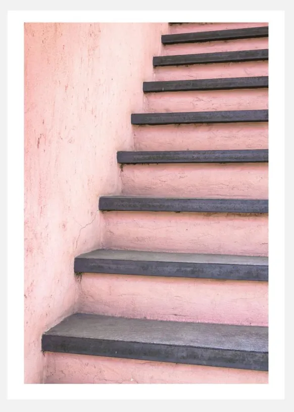 Pink Stairs Canvastavla (30x40 cm)