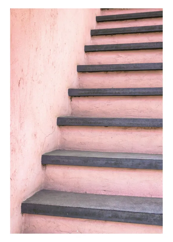 Pink stairs Poster (21x29.7 cm (A4))
